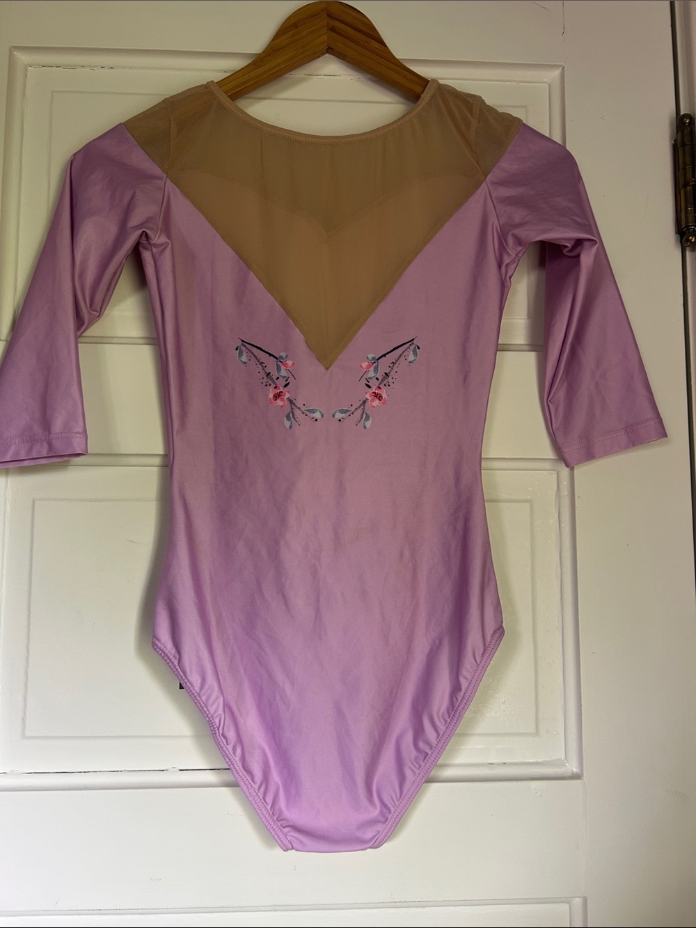 Cloud & Victory Sakura lilac and beige mesh leotard rare sold out adult large - Picture 5 of 11